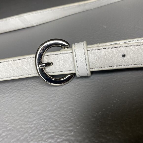 Vintage B MAKOWSKY Crossbody Bag Pebbled Leather Studded Adjustable Strap White - Picture 11 of 16